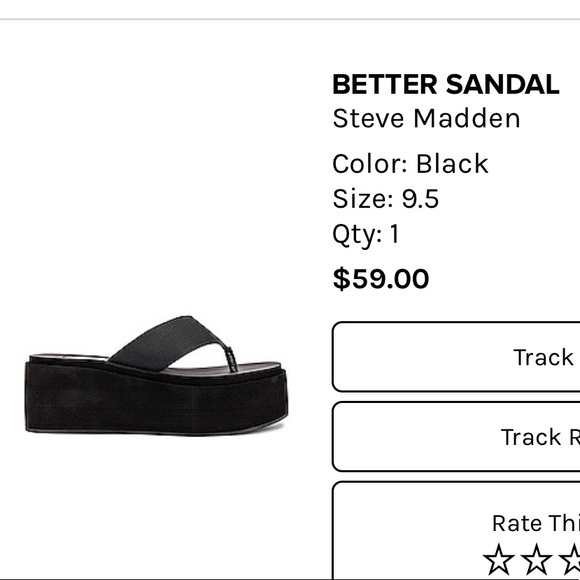 Steve Madden Shoes - Steve Madden Black Platform Sandals Size 9.5